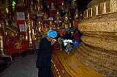 Inle Lake Myanmar. Pindaya, the famous Shwe Oo Min pagoda, a natural cave filled with thousands of gilded Buddha statues. 